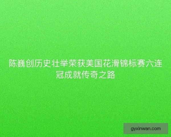 陈巍创历史壮举荣获美国花滑锦标赛六连冠成就传奇之路